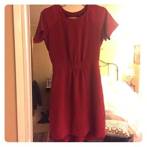Madewell deep red dress.