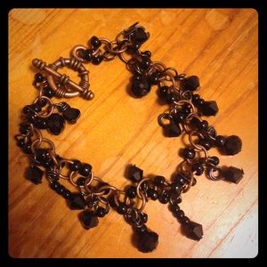 SOLD NWOT copper & black faceted crystal bracelet