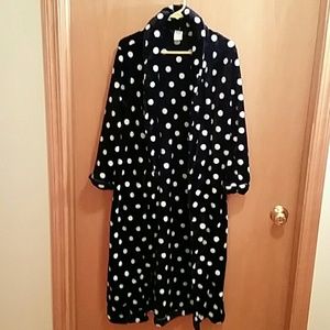 Plush Blue/White Polka Dot Robe