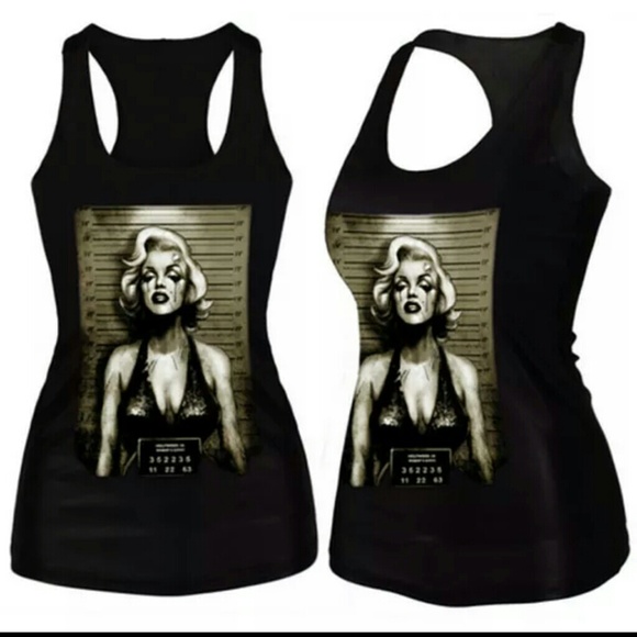New Marilyn Monroe Satin Stretch Racerback Tank