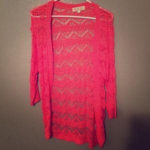 Dark coral cardigan