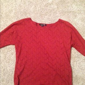 Burnt orange, leave cutout 3 quarters sleeve