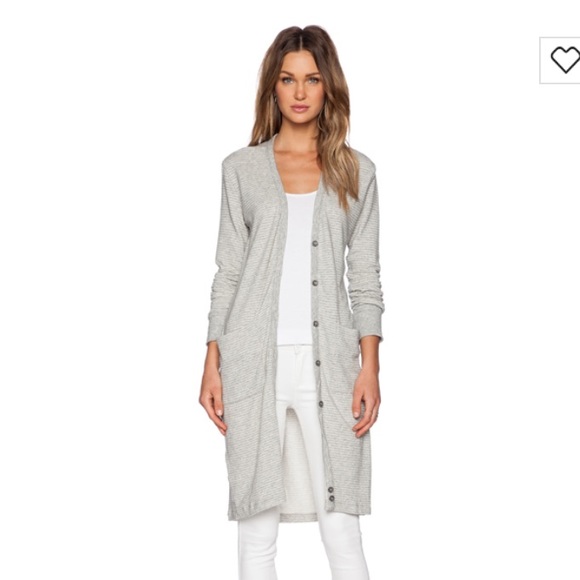 Standard James Perse Grey Long Cardigan Sweater 2
