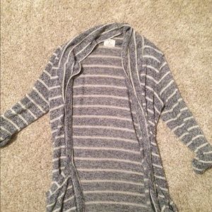 Grey/cream striped cardigan