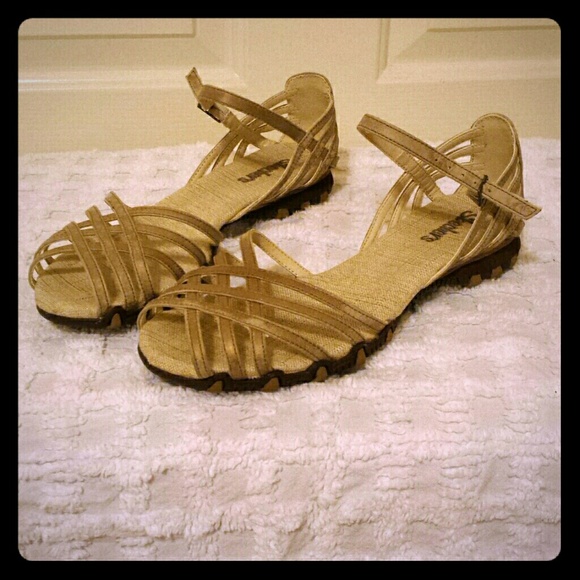 Gold flat sandals