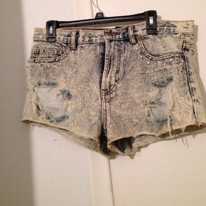 Forever 21 rhinestone jean shorts
