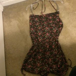 Brown floral romper