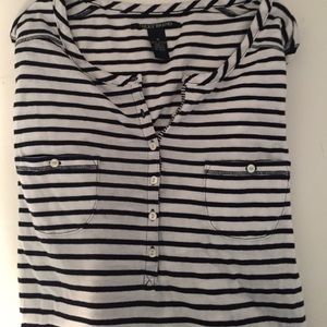 Lucky brand 3/4 sleeve stripped tee size medium