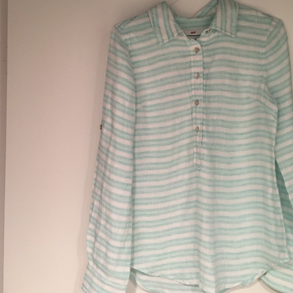 Vineyard Vines size 0 aqua popover - Picture 1 of 4
