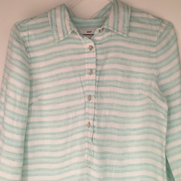 Vineyard Vines size 0 aqua popover - Picture 2 of 4