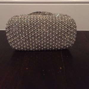 Beautiful rhinestone and pearl embroidered clutch