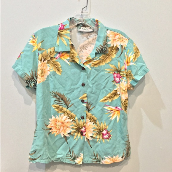 button up Hawaiian crop top
