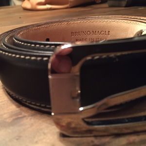 Bruno Magli Men's Black Leather Belt sz. 38 NWOT