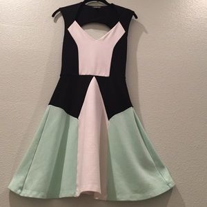 Bebe Flare Geometric Dress