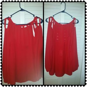 Red Dynamite Cutout Georgette Top