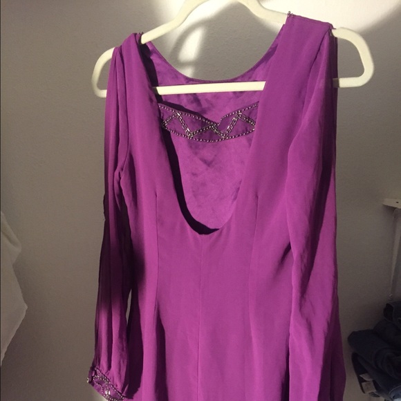Purple loose Dress with Small Jewels