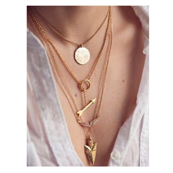 Gold multi layer necklace