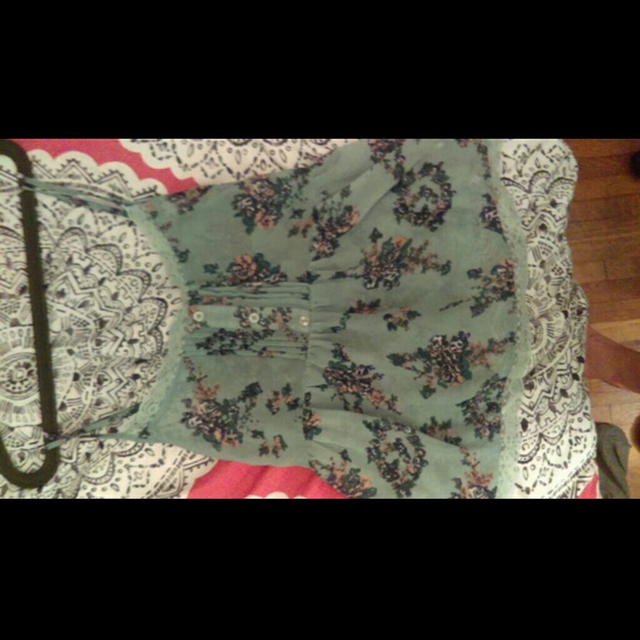 Floral and lace tank