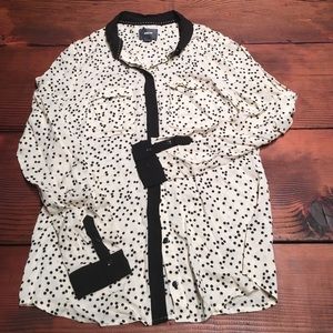 Cream & black polka dot blouse