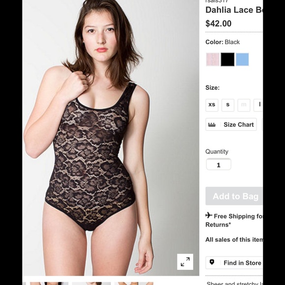 American Apparel Tops - Dahlia lace bodysuit