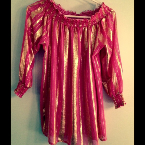 SHIMMERY PINK AND GOLD PARTY TOP. NWT!! FINAL SALE - Picture 2 of 4