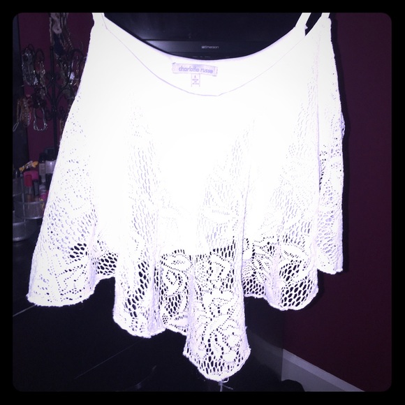 White lace crop top