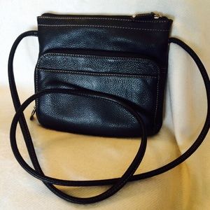 Tignanello Black Genuine Leather Crossbody Purse