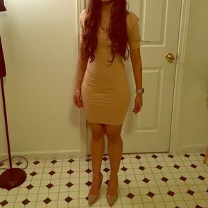 Nude mini dress