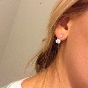 Double faux diamond studds