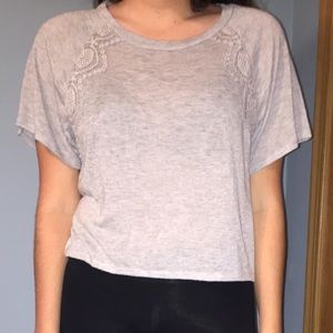 Grey knit crop top