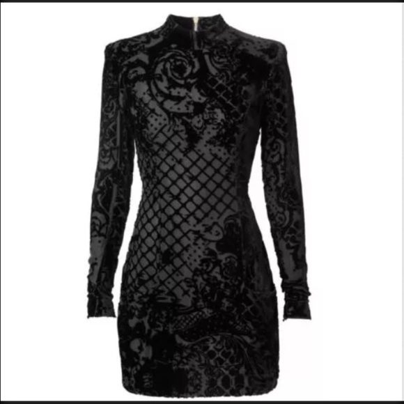 H&M X Balmain Silk Suede Dress LIMITED EDITION