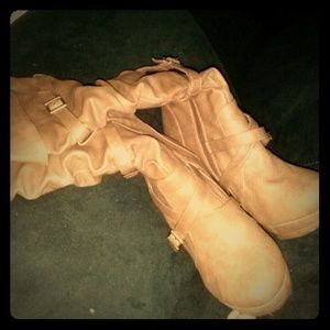 Brown knee high boots