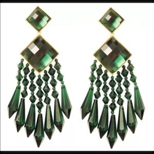 H&M X Balmain Emerald Green Earrings.