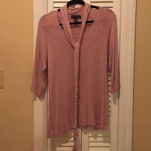 3/4 sleeve Cable & Gauge dusty rose blouse