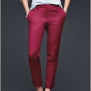 Burgundy Gap Slim Crop Pant