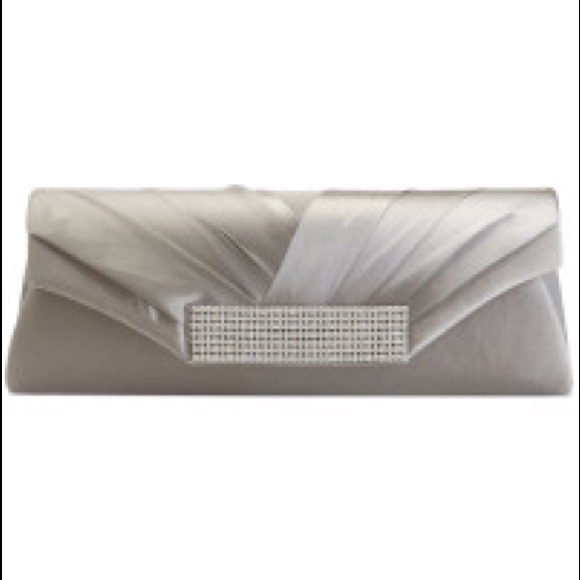Gray suede clutch