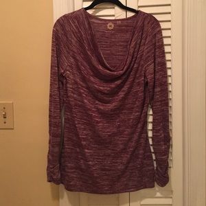 Amber Sun long sleeve drape neck blouse.