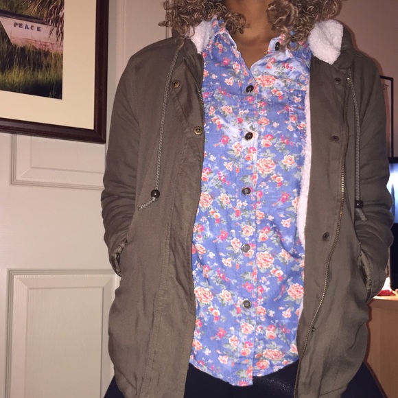 Jean shirt, flower print