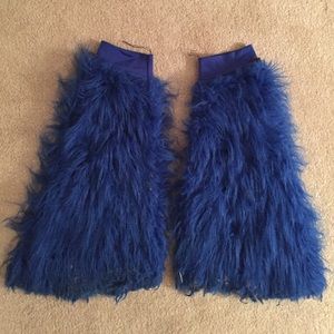 Royal blue fluffies rave outfit - HOLD