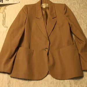 John Meyer One Button Blazer Light Tan. Size 8.