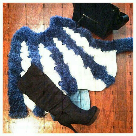 Fluffy Blue Sweater