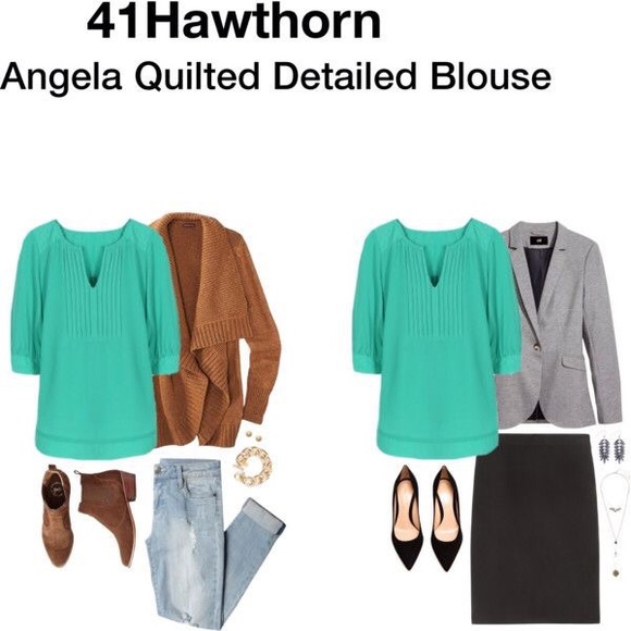 41 Hawthorn Quilted Detail Blouse