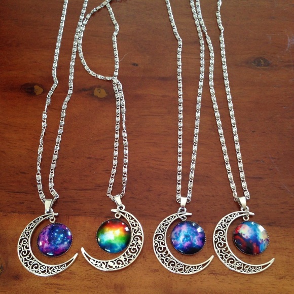 Galaxy Moon Necklace - Picture 4 of 4