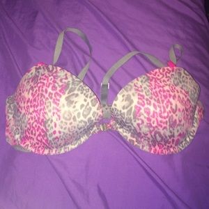 PINK Front Clasp Leopard Bra