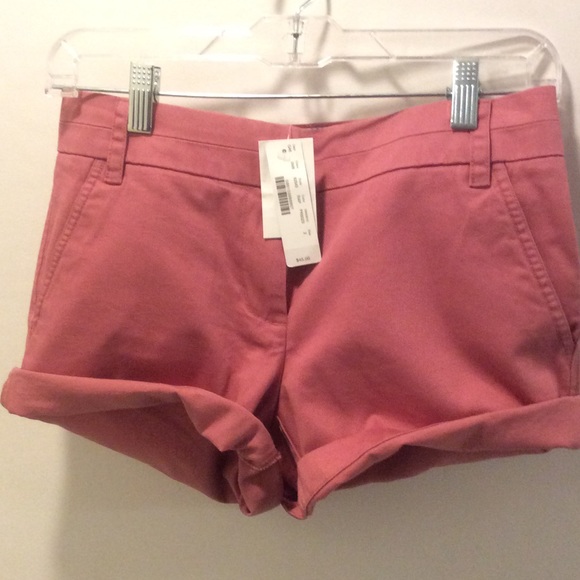 J. Crew 4" Chino shorts in dark salmon color