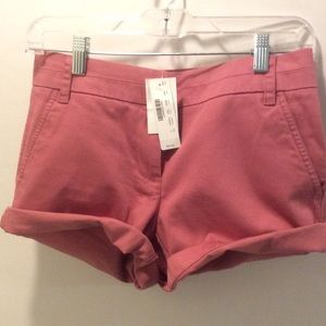 J. Crew 4" Chino shorts in dark salmon color
