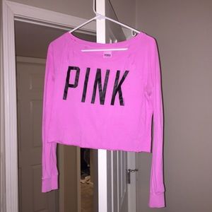 Pink Victoria Secret Long Sleeve Crop Top