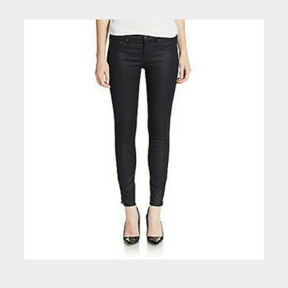 Rag & Bone wax coated legging zippered jeans