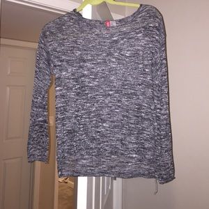 Black/white/grey see through material sweater!