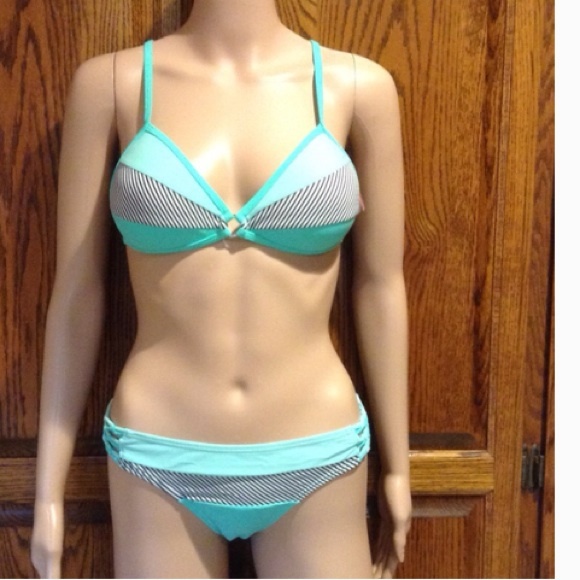 Mint Colorblock Push Up Bikini Top - Picture 4 of 8